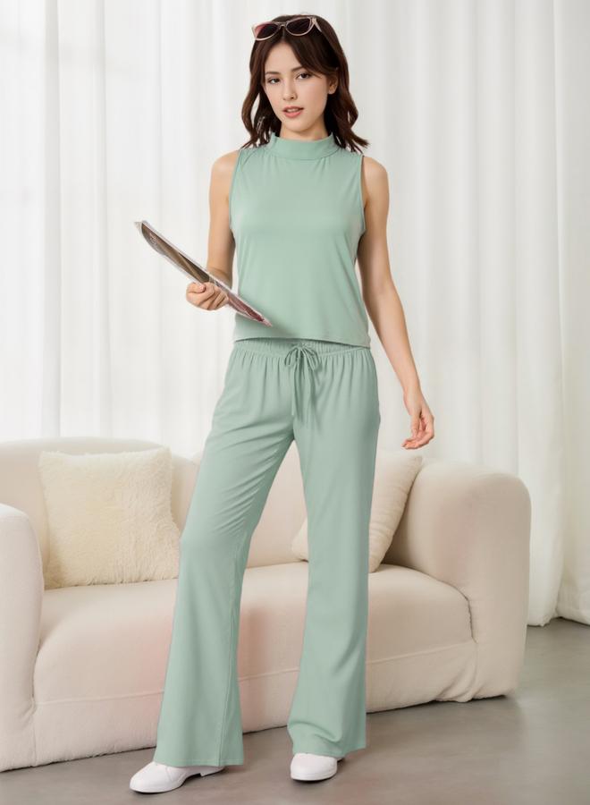 Take Two Women Green Sleeveless Top and Pyjama Set - Image 5